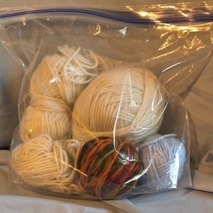 🔮 5/$15 -- Mixed Yarn Bundle in Cream and Multicolor